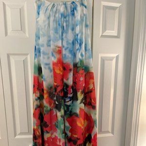 Nicole Miller Chiffon Watercolor Strapless Gown Size 2
